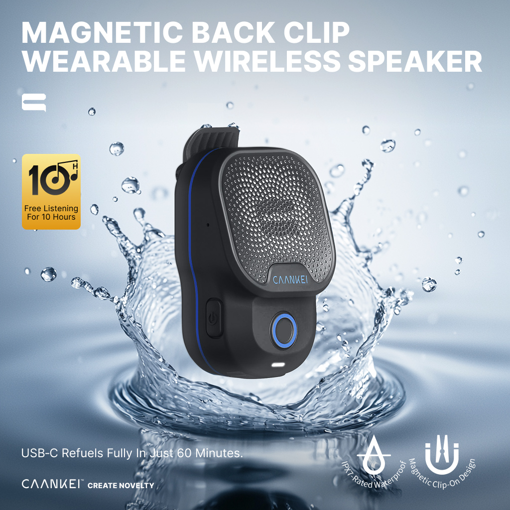 Portable Bluetooth Speaker Waterproof Ipx7 - ลำโพงบลูทูธแบบสวมใส่ได้ IPX7 ลำโพงพกพากันน้ำ ไมโครโฟนสำหรับเล่นกีฬา ลำโพงแบบหนีบ กล่องเสียงขนาดเล็ก