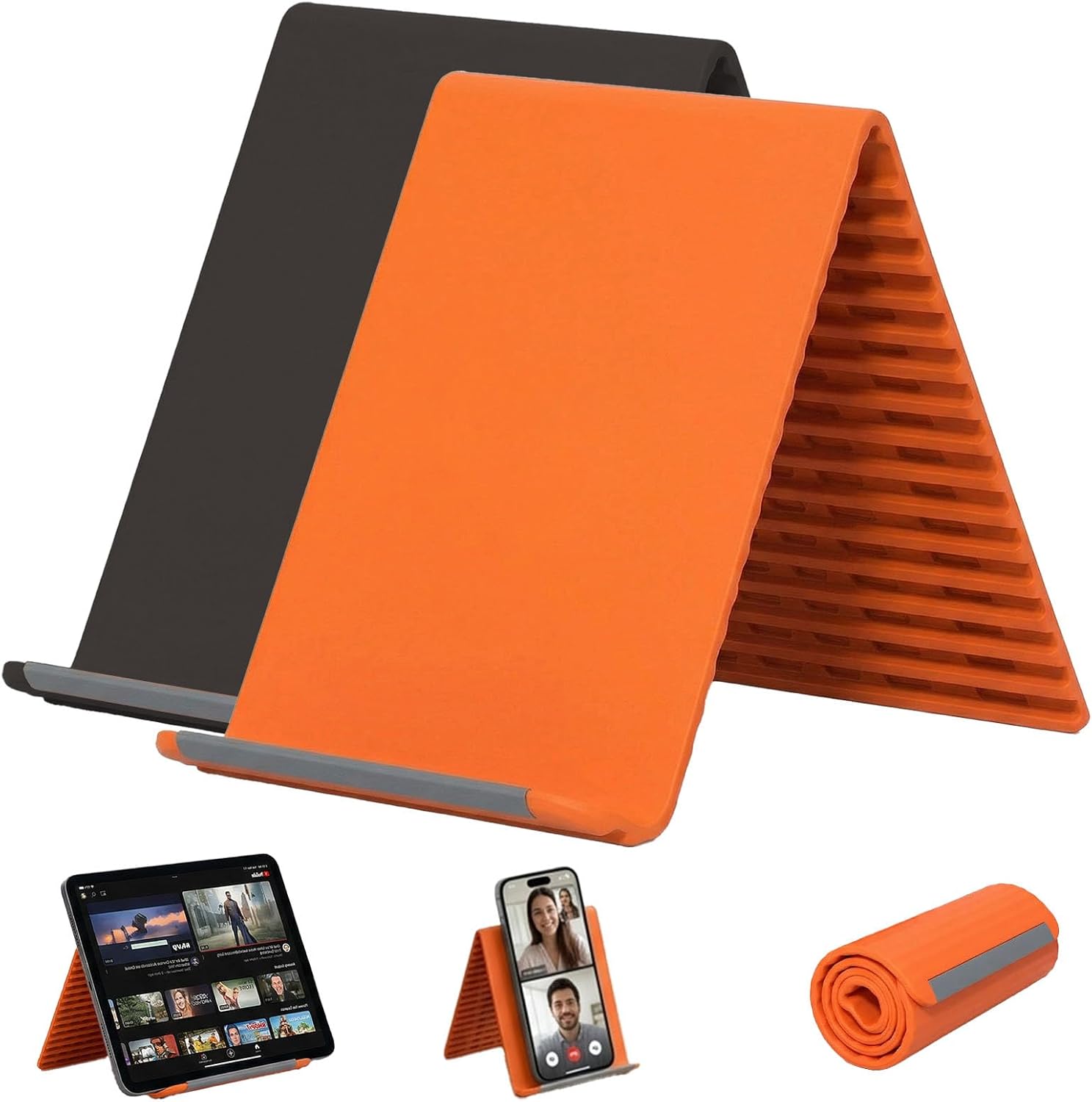 Tablets - ที่วางโทรศัพท์มือถือซิลิโคนแบบพกพา ขาตั้งอเนกประสงค์ ปรับงอได้ตามต้องการ ปรับมุมได้หลายทิศทาง ขาตั้งแท็บเล็ตสำหรับวางบนโต๊ะ