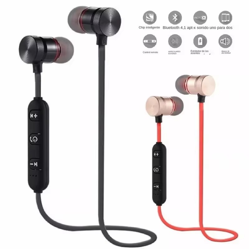 Magnetic Neckband Sports Earphones - 1/2/3/4 ชิ้น หูฟังบลูทูธแบบคล้องคอ ชนิดอินเอียร์ แม่เหล็ก ระบบเสียงสเตอริโอสองข้าง