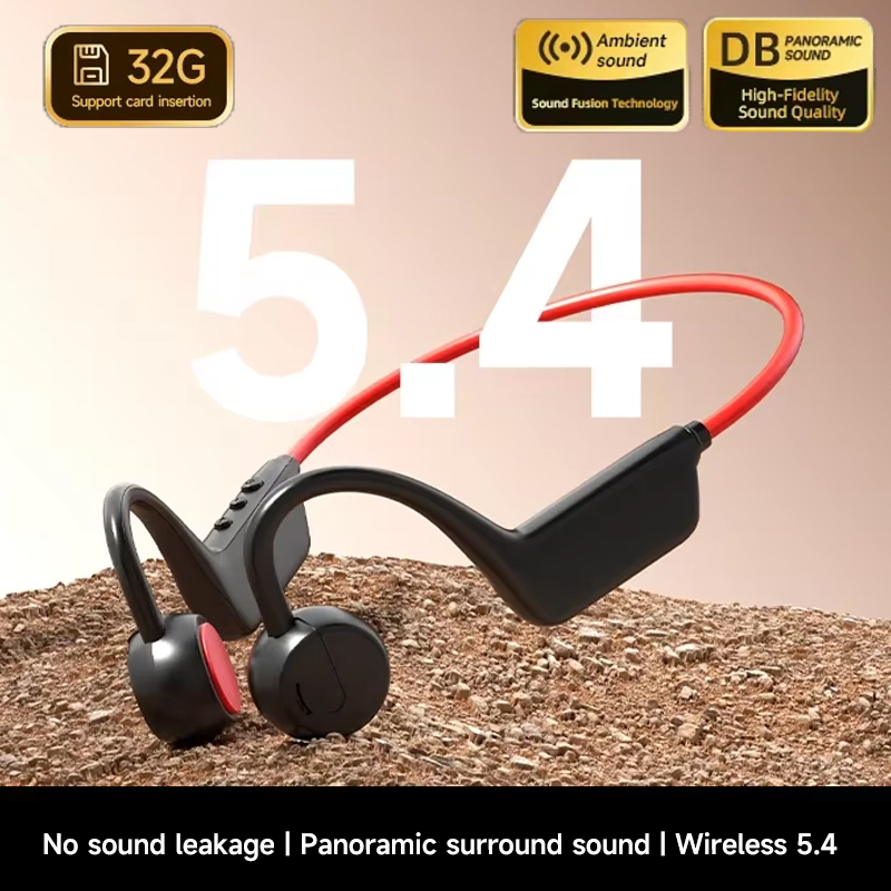 Bone Conduction Running Headphones - หูฟังบลูทูธแบบนำเสียงผ่านกระดูก IPX8 สำหรับวิ่งและเล่นกีฬา กันน้ำ แบบครอบหู แบตเตอรี่ใช้งานได้ยาวนาน