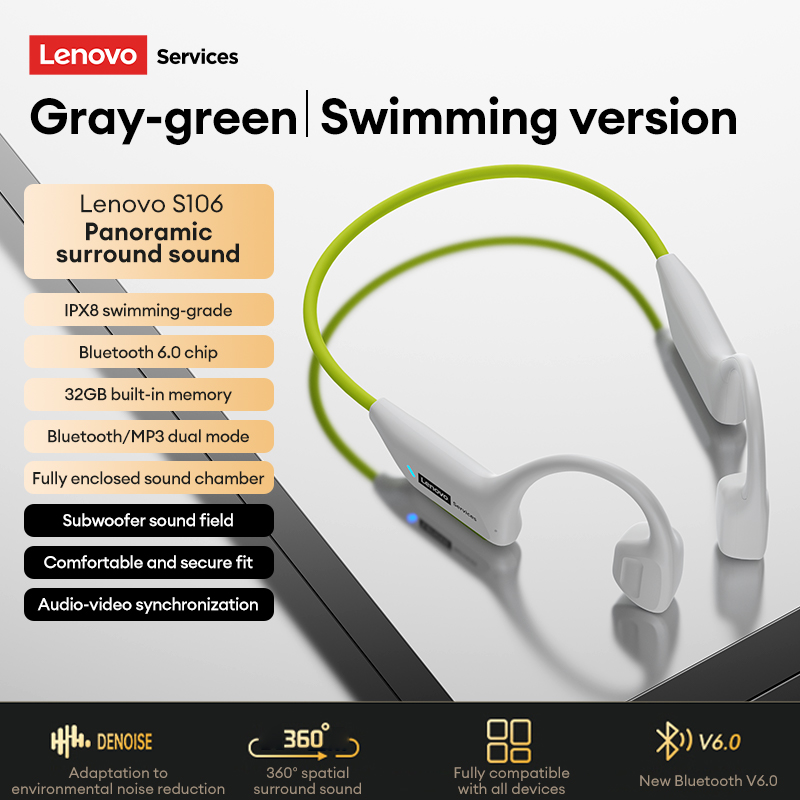 เลือก Lenovo S106 หูฟังแบบนำเส - Bone Conduction Running Headphones บทวิจารณ์และราคา