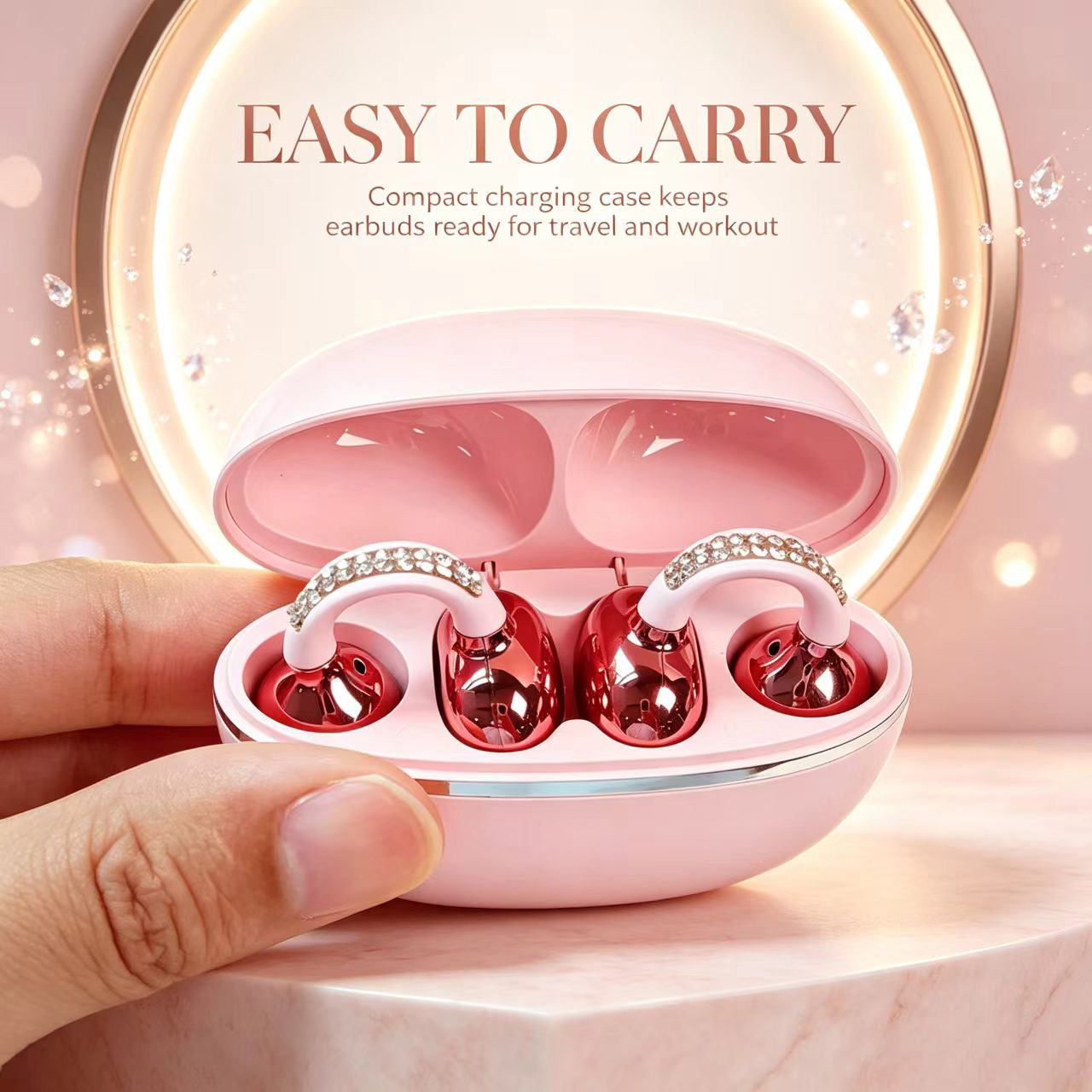 หูฟังไร้สายแบบหนีบหู Rhineston - Open Ear Air Conduction Headphones บทวิจารณ์และราคา