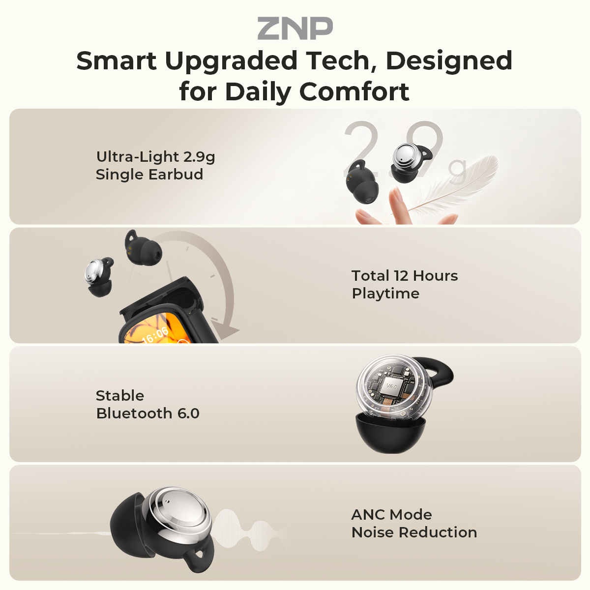 หูฟังช่วยการนอนหลับ ZNP P04 พร - Headphones บทวิจารณ์และราคา