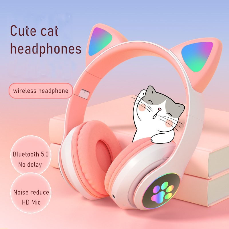 กระพริบ LED น่ารักหูแมวหูฟังชุ - Cat Ear Bluetooth Headset Led บทวิจารณ์และราคา
