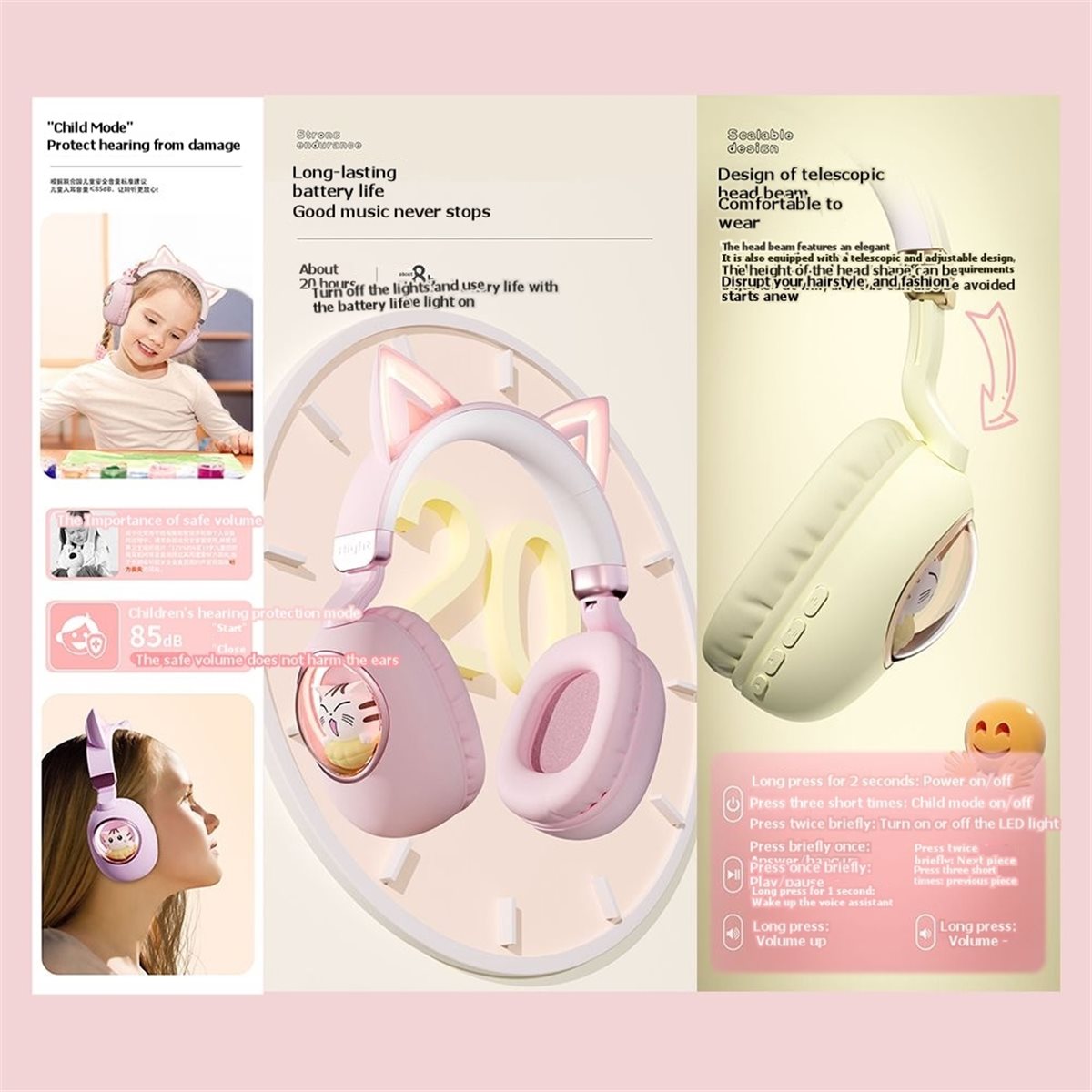 [VALUE PACK]ชุดหูฟังไร้สายบลูท - Cat Ear Bluetooth Headset Led บทวิจารณ์และราคา