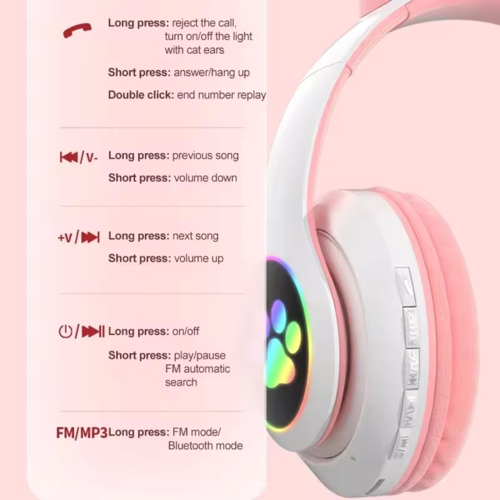 ชุดหูฟังที่รองรับบลูทูธหูแมวน่ - Cat Ear Bluetooth Headset Led บทวิจารณ์และราคา