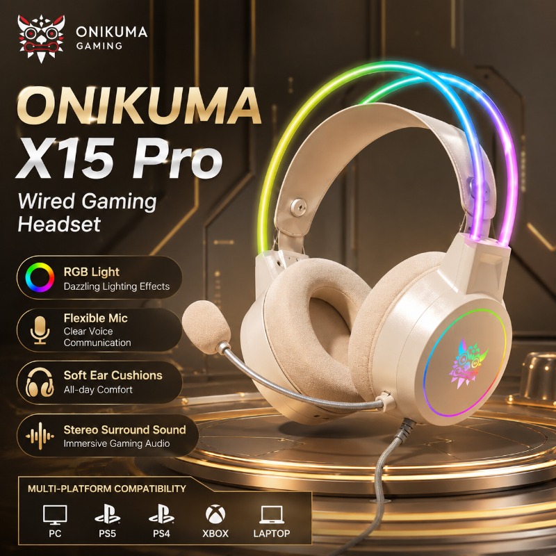 หูฟังเกมมิ่ง ONIKUMA X15 Pro แ - Gaming Headset With Mic Rgb บทวิจารณ์และราคา