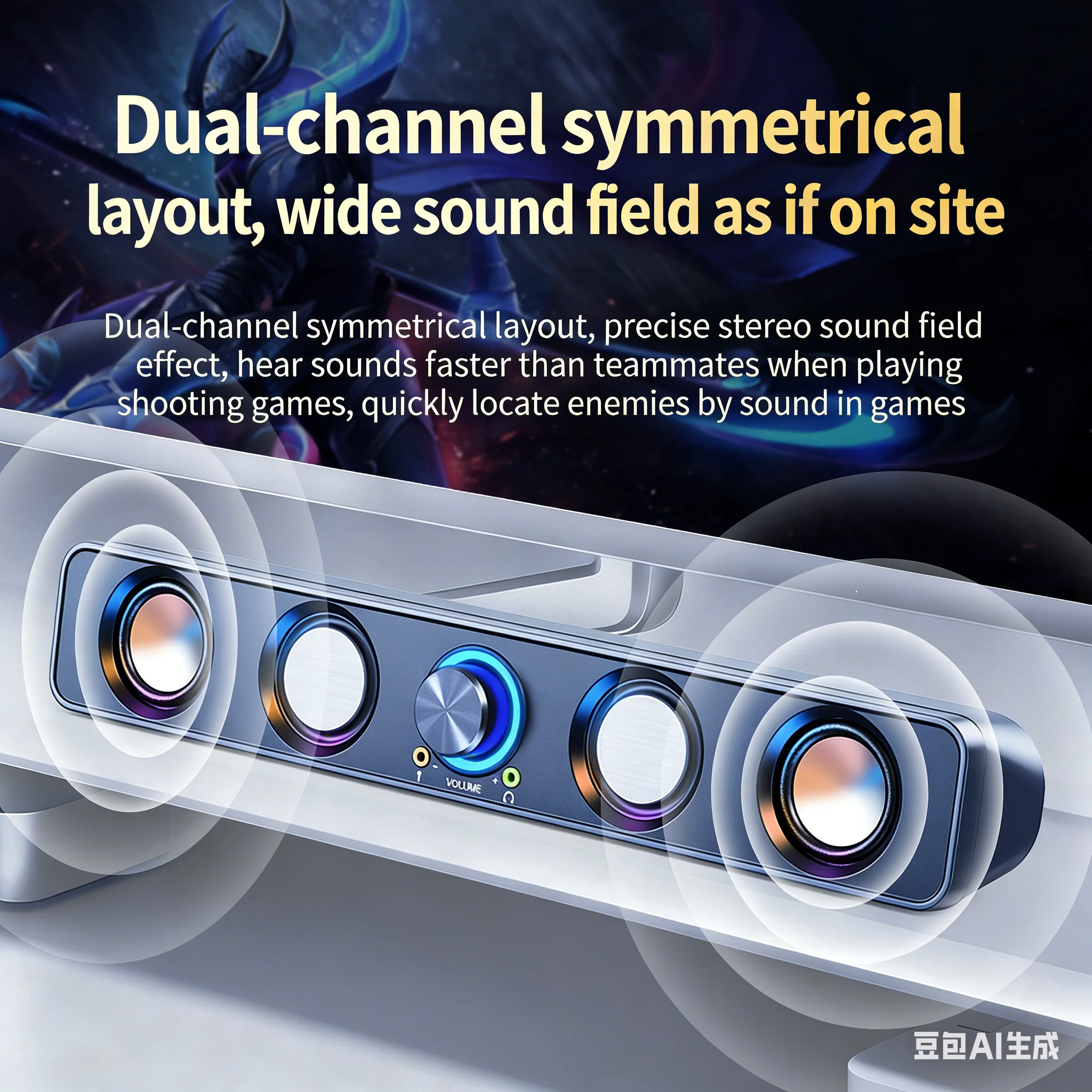 RGB Gaming Soundbar 2.0 เสียงร - Rgb Computer Soundbar For Pc บทวิจารณ์และราคา