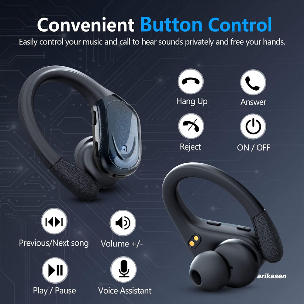 หูฟังไร้สายกีฬาบลูทูธ 5.3 หูฟั - Anc Wireless Over Ear Headphones บทวิจารณ์และราคา