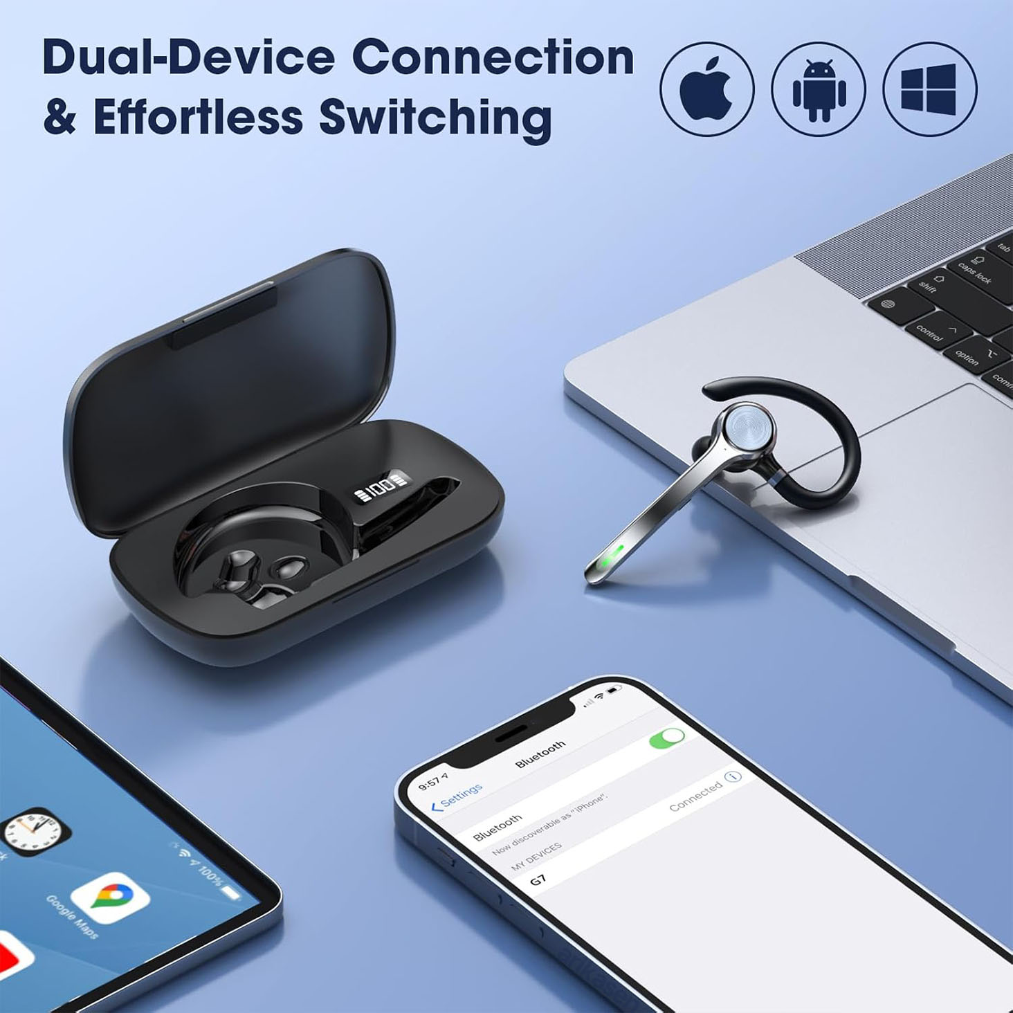 ชุดหูฟังไร้สาย ชุดหูฟังบลูทูธแ - Open Ear Air Conduction Headphones บทวิจารณ์และราคา